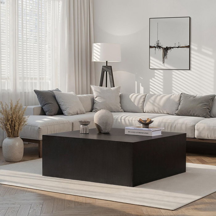 Hanah Home Prizma Mesa de Café Madera Negra